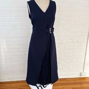Cider Navy Midi Dress with Belt